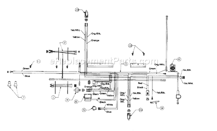 Page E Diagram and Parts List for 13AX694G401 1997 Yard Man Lawn Tractor
